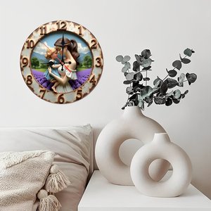 Round Wooden <b>Wall</b> <b>Clock</b> 25x25Cm <b>Silent</b> Non Ticking Classic Minimal Home Office Study Decor - Product Image 2