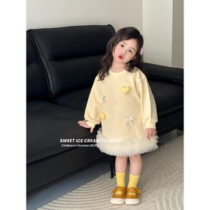Sweet Ice Cream Baby Girls Sweatshirt Dress With Tutu Skirt Breathable Spring Autumn Fashion Princess Dress 2026 - Product Image 3