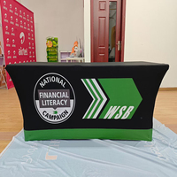 Mantel Personalizado con Logotipo a Todo Color, Cubierta de Mesa para Ferias Comerciales con Impresión por Sublimación y Parte Trasera Abierta