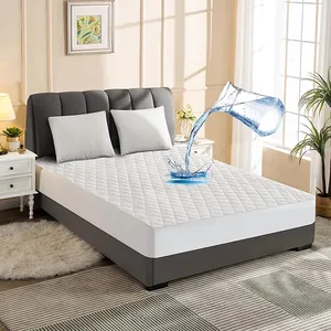 Easy to put on Machine Washable Waterproof Mattress Protector Extra Deep Quilted Bedding Topper Fitted Bed Cover