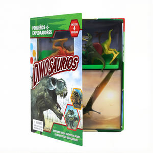 Caja de Libros de Tapa Dura Personalizada con Solapa Magnética con Temática de Dinosaurios, con Figuras de Dinosaurios para Niños, Regalo Educativo, Servicio de Impresión - Product Image 1