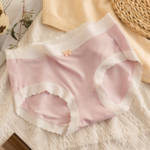 Nueva Ropa Interior de Algodón Modal, Tejido Sólido Antibacterial, para las Cuatro Estaciones, Estilo Hipster para Mujer, Sin Costuras, Corte Medio, Transpirable y a la Moda - Product Image 5