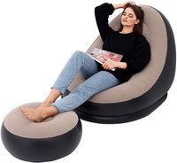 Ensemble de canapé-lit gonflable de luxe avec ottoman, mobilier d'extérieur portable