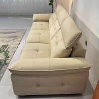 Ensemble de salon de style italien luxueux, canapé beige minimaliste de forme carrée avec rembourrage en éponge, décoration moderne pour la maison, appartement