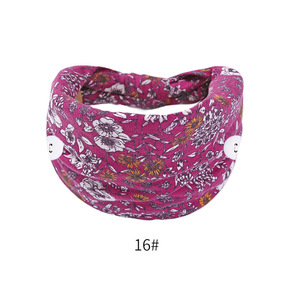 Soft Elastic <strong>Head</strong> Band With Bottom Girl Sport Turban Hairbands Bohemian Big Wide Cotton Headband for Women - Product Image 4