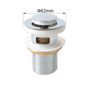 WaiiHO 021 Siphon de sol en laiton chromé de 3 pouces avec panier de vidange à débordement pour éviers de cuisine et de salle de bain - Product Image 1