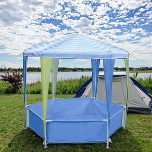 Gazebo de piscine PE Kids 0.9x0.9x0.9m <span class=keywords><strong>Pergola</strong></span> Pavilion <span class=keywords><strong>Toile</strong></span> hexagonale avec cadre enduit de poudre pour enfants et pavage - Product Image 6