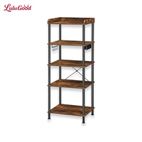 Étagère de cuisine moderne en métal à plusieurs niveaux, support vertical pour micro-ondes et four avec prise de courant, étagère de rangement verticale