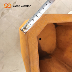 Vente en gros usine : Jardinière de sol carrée moyenne en acier Corten, finition rouille, écologique, durable, résistante à la corrosion, pour fleurs - Product Image 6
