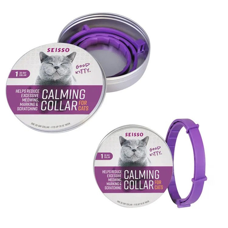 Collar calmante antiansiedad ajustable para perros y gatos, aceites esenciales no tóxicos, venta al por mayor, fabricante