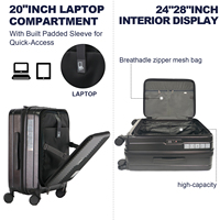 Stock disponible aux États-Unis, livraison gratuite, ensemble de 3 valises, avec ouverture frontale, serrure approuvée TSA, valise rigide, support du dropshipping
