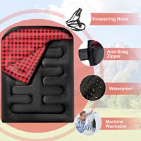 Sac de couchage double léger et étanche pour adulte toutes les saisons pour le ski en plein air, le camping, la randonnée, le temps chaud et froid