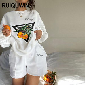 Ensemble Survetement Femme Tendance RUIQUWIN, Jogging Deux Pièces à Manches Longues et Short - Product Image 1