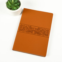 Nouveau carnet A5 à couverture rigide en cuir souple gaufré double dragon, reliure cousue, pour bureau, papeterie, bloc-notes, carnet de réunions et de notes de travail