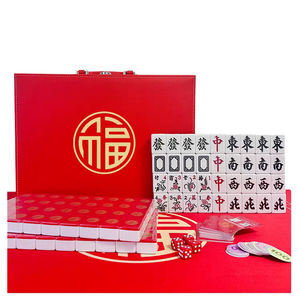 144 Piezas de Fichas de Mahjong Automáticas de Melamina, Modernas y de Lujo, Color Rojo Rosa, para Cuatro Jugadores, Se Pueden Personalizar, Patas de Acero Inoxidable - Product Image 1