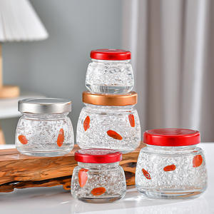 Vente directe <span class=keywords><strong>d</strong></span>'usine, pot de conservation alimentaire en verre recyclé transparent de 30 ml, 50 ml, 75 ml, 120 ml, 150 ml, pour caviar, mousse, nid <span class=keywords><strong>d</strong></span>'oiseau comestible, avec couvercle - Product Image 1
