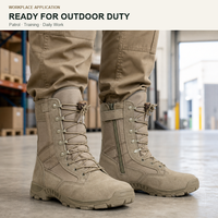 Bottes de travail montantes pour hommes, personnalisées OEM, avec fermeture éclair latérale, lacets et semelle robuste