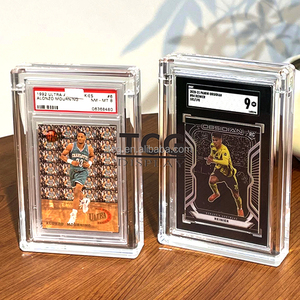 Étui de présentation en acrylique transparent TCG pour cartes <span class=keywords><strong>Star</strong></span> <span class=keywords><strong>Wars</strong></span> et Pokémon, version anglaise, 1ère édition, mystère, avec plaque métallique dorée, compatible PSA et SGC - Product Image 1