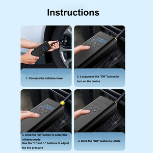 Máy bơm lốp điện tử tự động 4500mAh, xy lanh 19mm, không dây, 150psi, dùng cho ô tô, xe đạp, bóng - Product Image 4