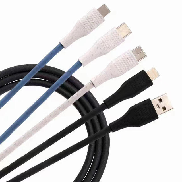 Eco-friendly Environmentally Degradable Wheat Straw USB CABLE Type-C USB 2.0 Fast Charging Cable for Computer & Mobile Phone