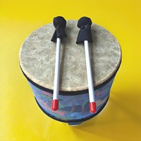 Percussion Instrument 10-inch Floor Drum for Christmas Birthday Gift Bongo Drums with 2 Mallets