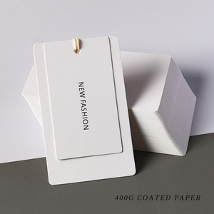 ขายส่งป้ายแท็กมือออกแบบเสื้อผ้าที่กําหนดเองป้ายป้ายแท็กกระดาษเสื้อผ้า Hantag พร้อมโลโก้ของคุณเอง - Product Image 1