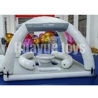 Jeu d'eau d'été pour l'extérieur 3*3m Pont gonflable Dock flottant Plate-forme de salon Table flottante gonflable Île avec tente