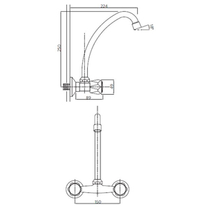 Robinets de <span class=keywords><strong>cuisine</strong></span> à l'ancienne Mélangeur de pont de <span class=keywords><strong>cuisine</strong></span> traditionnel Robinet de <span class=keywords><strong>cuisine</strong></span> mural - Product Image 2