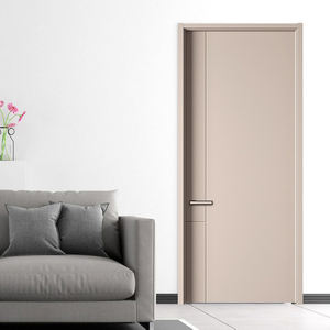 Portes d'entrée contemporaines en bois d'acajou résistant à l'eau avec persienne Design à balançoire simple pour salle de bain et salon - Product Image 4