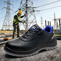 Chaussures de sécurité isolantes électriques 10KV en cuir pleine fleur avec embout en fibre de verre non métallique pour semelle intermédiaire injectée en PU, coupe basse, pour le travail