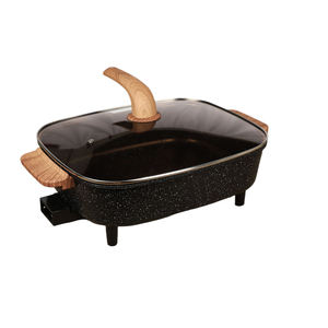 Factory Wholesale Popular Korean Style Multi-Functional <b>Electric</b> Square <b>Frying</b> <b>Pan</b> Hot Pot Non-Stick Auto-Thermostat 4L Hotel - Product Image 2