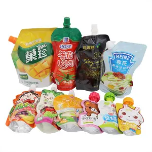 पुन: प्रयोज्य फलों का रस ऊर्जा थैली पेय तरल टोंटी थैली बैग बच्चे को खाना पैकेजिंग निचोड़ पाउच