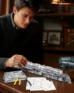 Kit de modèle de puzzle 3D en métal exquis rétro Locomotive à vapeur Colossus HP429-SK de Piececool pour les amateurs adultes - Product Image 6