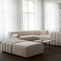 Canapé d'Angle Modulaire Arrondi Design Moderne, Mobilier de Salon
