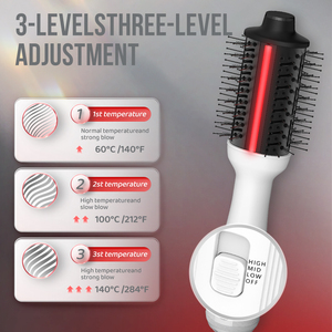 Ulelay 1000W bàn chải khí nóng hồng ngoại chuyên nghiệp 4 1 hệ thống hoàn chỉnh máy sấy thổi lượn sóng ION thiết bị chải tóc thẳng cho gia đình - Product Image 3