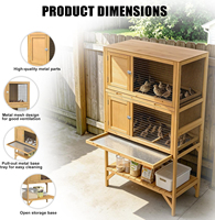Cage à cailles en bois pour l'intérieur, poulailler à 2 niveaux avec plateaux extractibles, maille métallique ventilée, portes d'accès, étagère de rangement, accessoires pour animaux de compagnie