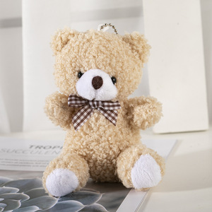 Mignon porte-clés en peluche douce en forme d'<span class=keywords><strong>ours</strong></span> en peluche, pendentif en peluche moelleux kawaii, charme pour accessoires de sac, décoration de mariage - Product Image 3