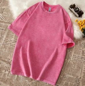 T-shirt personnalisé en jersey de coton 100% délavé à l'acide T-shirt vierge de luxe vintage surdimensionné pour hommes - Product Image 5