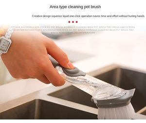 Herramienta de Limpieza 3 en 1, Estropajo para Lavar Platos con Mango Largo, Esponja para Fregadero, Cepillo para Platos con Dispensador de Jabón - Product Image 6