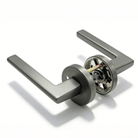 Poignée de porte OEM style moderne gris canon de fusil en acier inoxydable 201/304, ensemble de serrures d'intérieur de haute qualité pour hôtel et salle de bain, à déverrouillage rapide