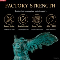 YOUFINE Statue de la Victoire Ailée en Bronze, Patine Verte, Sculpture Classique de Déesse pour Jardin et Place, Fournisseur en Gros