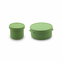 Petite boîte à lunch ronde en silicone avec couvercle, compatible micro-ondes, réutilisable, pour le bureau, l'école, vente en gros