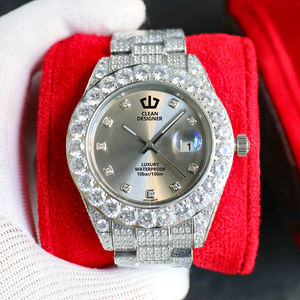 นาฬิกาผู้ชายสุดหรูสไตล์ฮิปฮอปทำจากแก้วแซฟไฟร์ VVS D Moissanite ประดับเพชรเครื่องทดสอบผ่านเพชร - Product Image 3