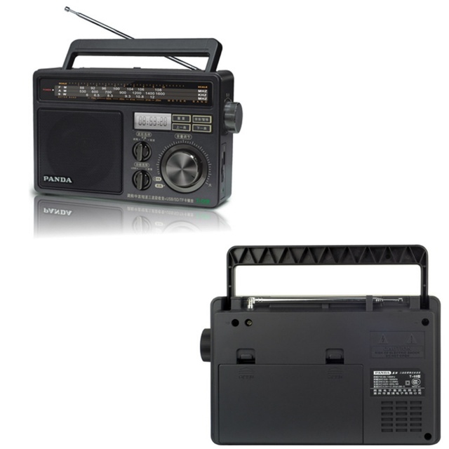 Factory Direct Sale Good Quality Retro AM/FM Radio Digital LCD Display Clock Rechargeable Battery-Vintage Style Portable Black