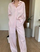Vêtements pour femmes OEM, ensembles décontractés pour femmes, ensembles en coton et lin, tenues en deux pièces, ensembles de travail, chemise à manches longues, pantalon taille haute, costumes