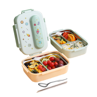 Lonchera Personalizable 2025 con 5 Compartimentos, Apta para Microondas, Hermética y Resistente a Fugas, Contenedor de Alimentos para Adultos