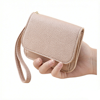 Dompet Wanita RFID Blocking Dompet Kulit Lipat Dua Tempat Kartu Kredit untuk Wanita Dompet Kompak Dompet Mini Dengan Saku Resleting