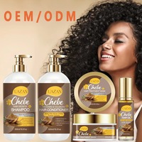 Set Sampo dan Kondisioner Chebe Jojoba & Minyak Kelapa untuk Rambut Rusak, Menambah Volume dan Kekentalan