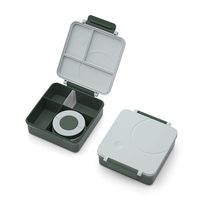 Boîte à lunch isotherme en acier inoxydable PP à 2 niveaux, 1600ML+290ML, anti-fuite, compatible micro-ondes, pour stockage alimentaire sûr, avec logo personnalisé, pour usage scolaire