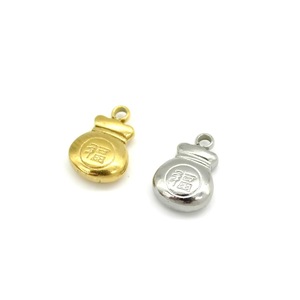 Stainless Steel <b>Lucky</b> Bag Pendant Charms Gold Silver Color For <b>Bracelets</b> Necklaces Unisex Everyday Wear - Product Image 3